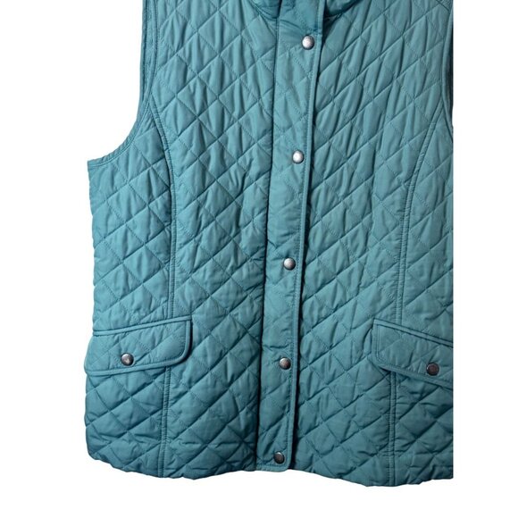Talbots green diamond quilted vest size M - Picture 4 of 9